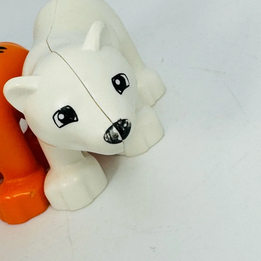 Lego Duplo Lot Of 3 Tiger Polar Bear Man Boy Figures